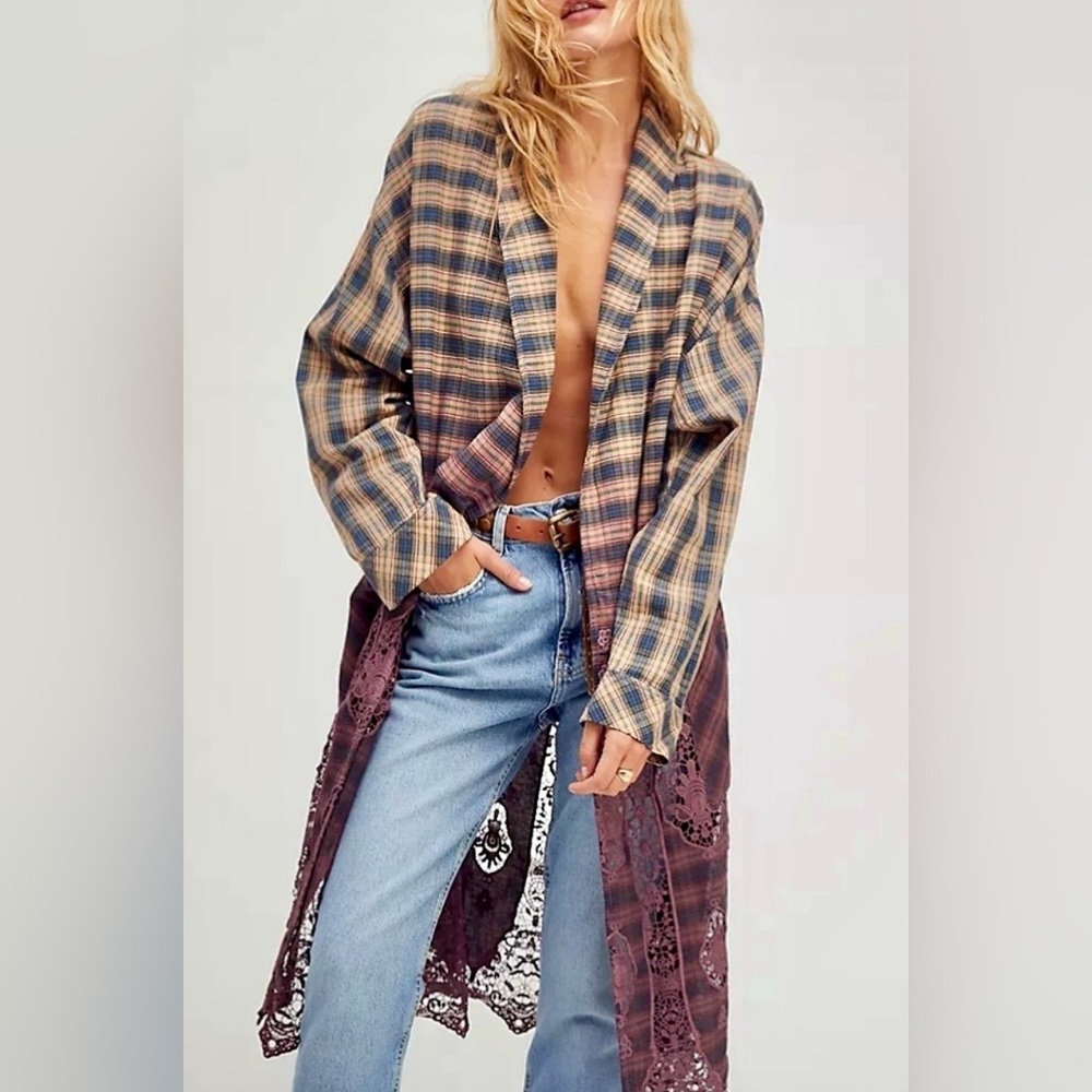 Free People Plaid Billie Duster